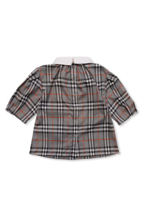 14 years SchaferandweinerShops Burberry Kids Ada top Burberry logo applique colourblock polo Kids s Girls clothes 4